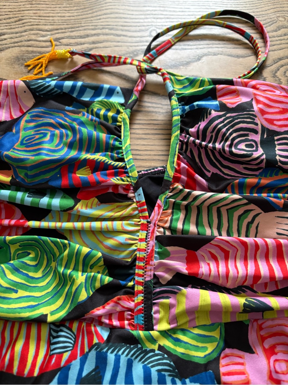 New FARM Rio x Anthropologie Colorful Fish One-Piece Swimsuit Sz L - Picture 6 of 9
